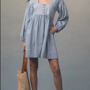 Anthropologie Light Blue Long Sleeve Dress